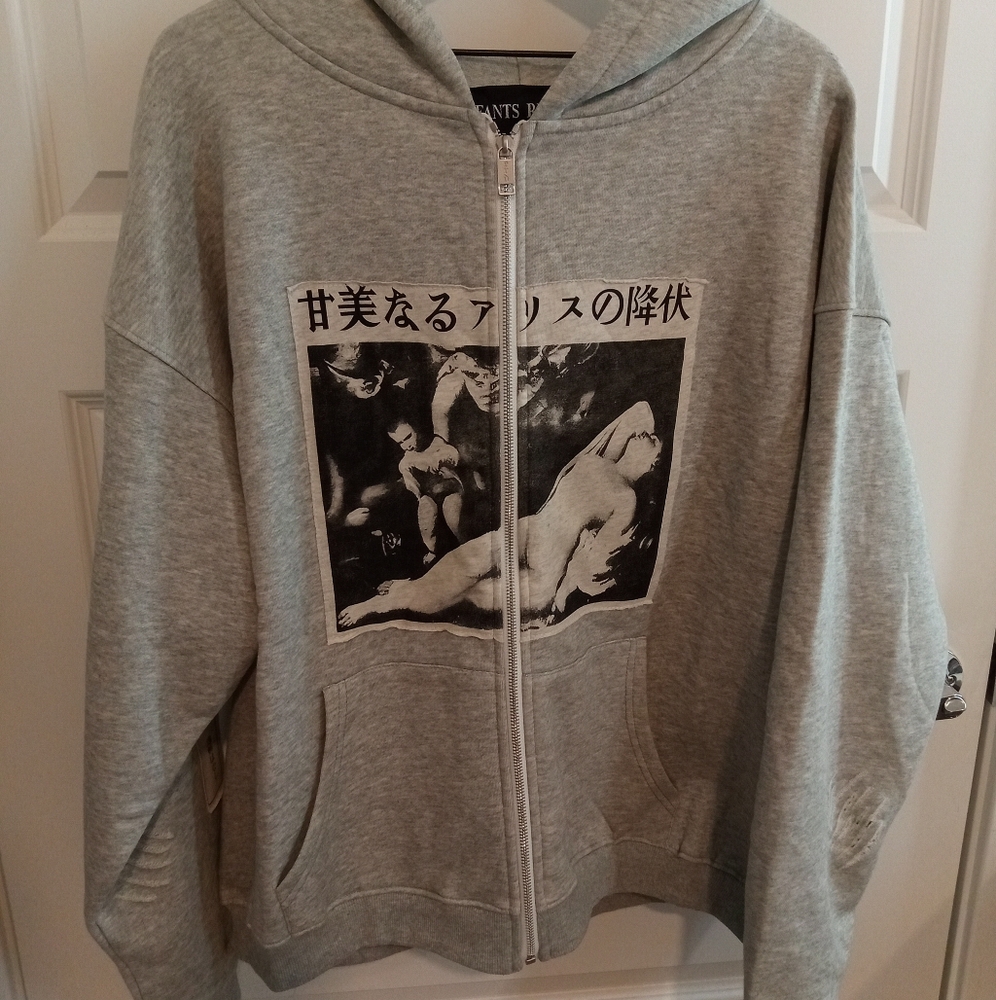 Enfants Riches Deprimes Assemblage Graphic Print Grey Zip Hoodie